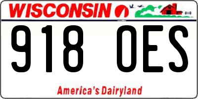 WI license plate 918OES