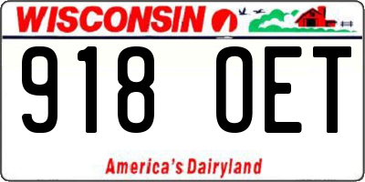 WI license plate 918OET