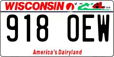 WI license plate 918OEW