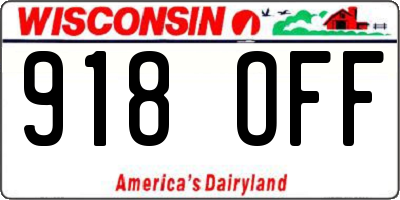 WI license plate 918OFF