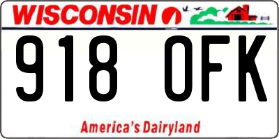 WI license plate 918OFK