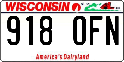WI license plate 918OFN