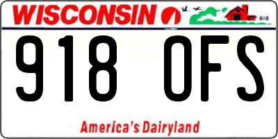 WI license plate 918OFS