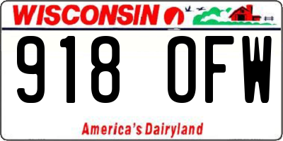 WI license plate 918OFW