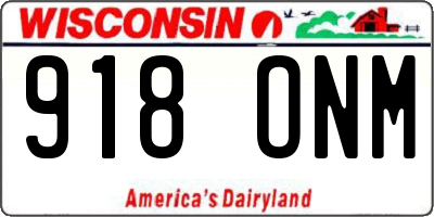 WI license plate 918ONM