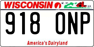 WI license plate 918ONP