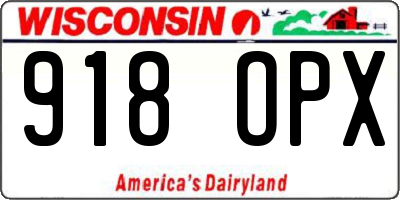 WI license plate 918OPX