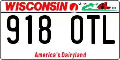 WI license plate 918OTL