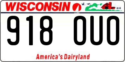 WI license plate 918OUO