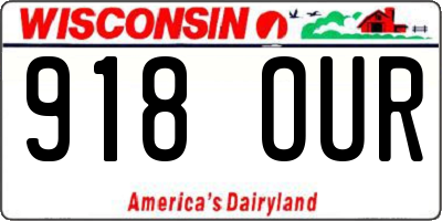 WI license plate 918OUR