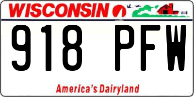 WI license plate 918PFW
