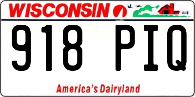 WI license plate 918PIQ