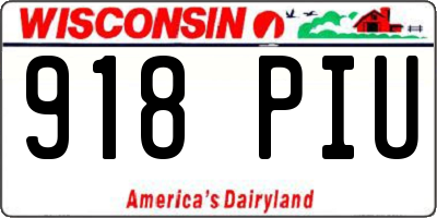 WI license plate 918PIU
