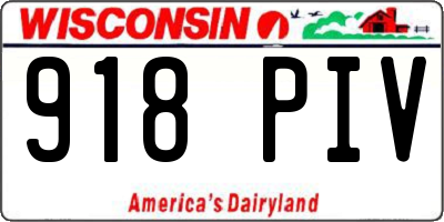 WI license plate 918PIV