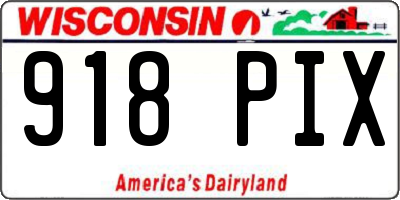 WI license plate 918PIX
