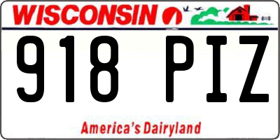 WI license plate 918PIZ