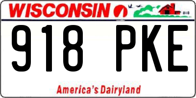 WI license plate 918PKE