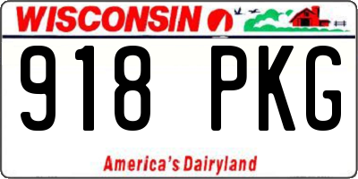 WI license plate 918PKG