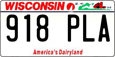 WI license plate 918PLA