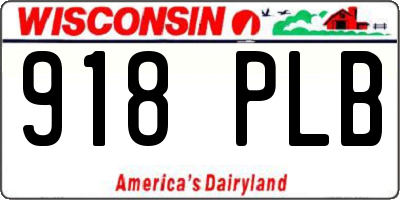WI license plate 918PLB
