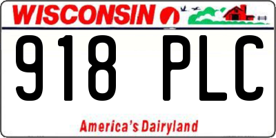 WI license plate 918PLC