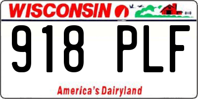 WI license plate 918PLF