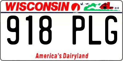 WI license plate 918PLG