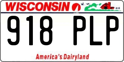 WI license plate 918PLP