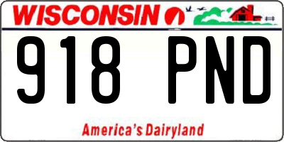 WI license plate 918PND