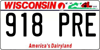 WI license plate 918PRE