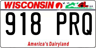WI license plate 918PRQ