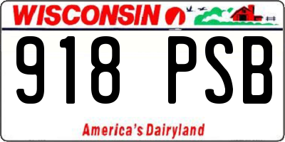 WI license plate 918PSB
