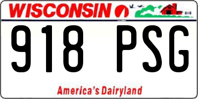 WI license plate 918PSG