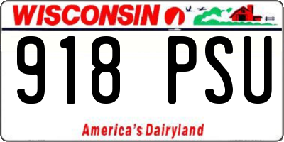 WI license plate 918PSU