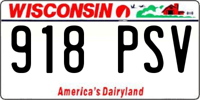 WI license plate 918PSV