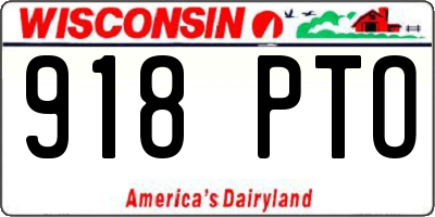 WI license plate 918PTO