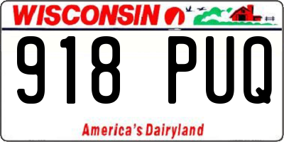WI license plate 918PUQ