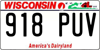 WI license plate 918PUV
