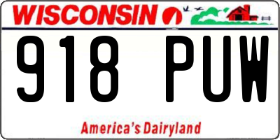 WI license plate 918PUW