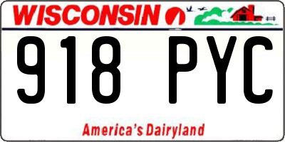 WI license plate 918PYC