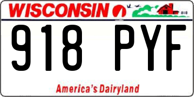 WI license plate 918PYF