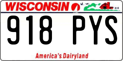 WI license plate 918PYS