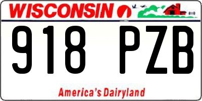 WI license plate 918PZB