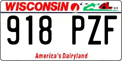 WI license plate 918PZF