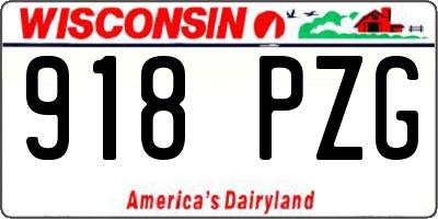 WI license plate 918PZG