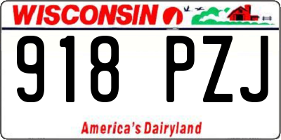 WI license plate 918PZJ