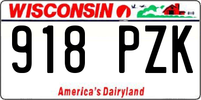 WI license plate 918PZK
