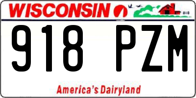 WI license plate 918PZM