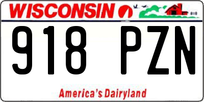 WI license plate 918PZN