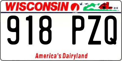 WI license plate 918PZQ